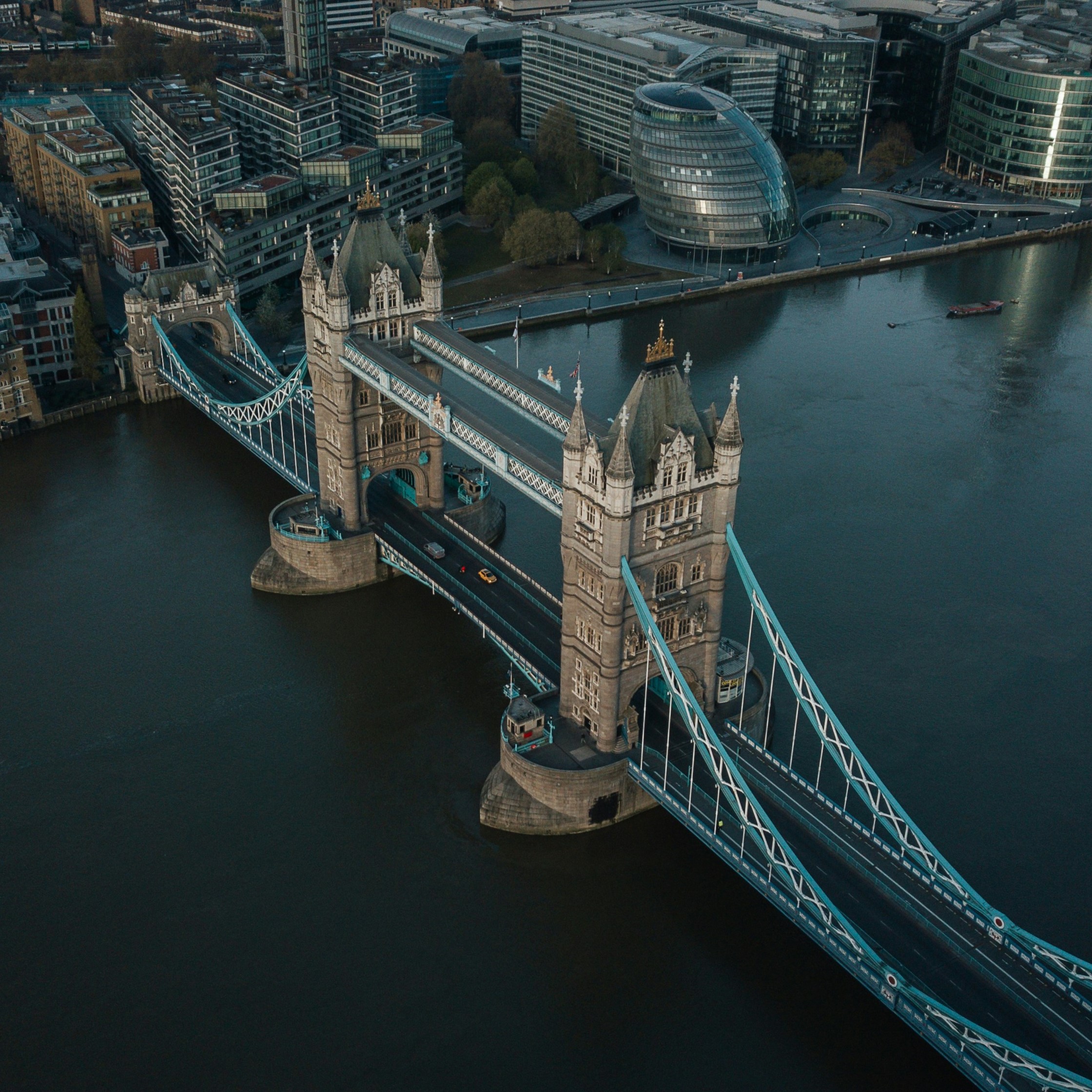 The Tower Bridge top view